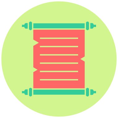 Web, mobil ve bilgi grafikleri için Eski Parşömen düz simgesi. vektör illüstrasyonu