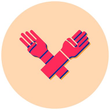 Eldiven simgesi, basit tasarım vektör çizimi