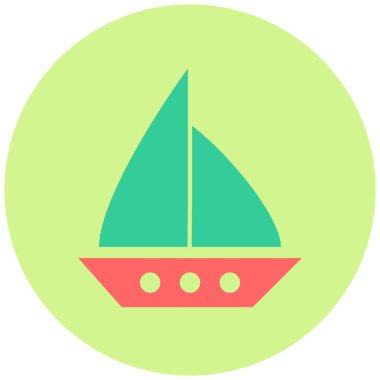 Yelkenli. Web simgesi basit illüstrasyon