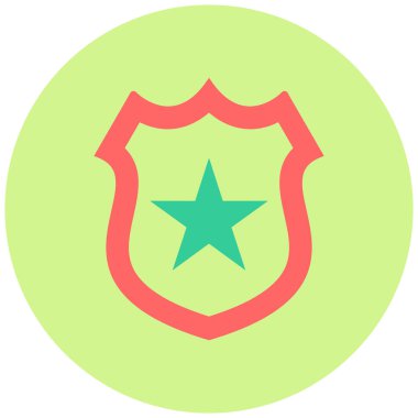 Polis rozeti. Web simgesi basit illüstrasyon