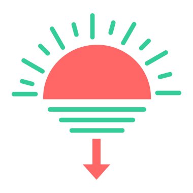 Güneş. Web simgesi basit illüstrasyon