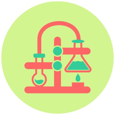 Kimyasal Reaksiyon. Web simgesi basit tasarım