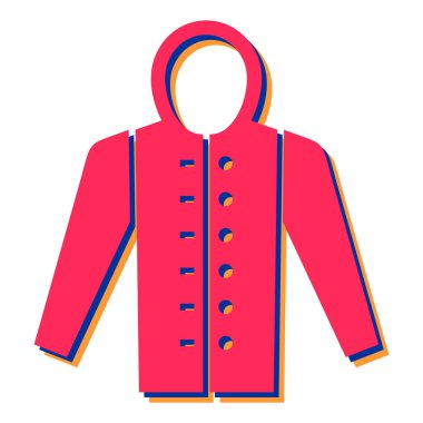 Ceket ikonu. Web tasarımı için kıyafet vektör sembolünün düz çizimi