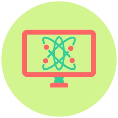 Online Kimya. Web simgesi basit illüstrasyon