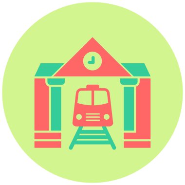 Tren İstasyonu simgesinin vektör illüstrasyonu