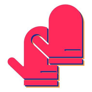 Kırmızı ve beyaz eldivenlerin vektör çizimi