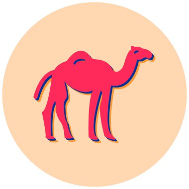 Deve yassı ikon vektör çizimi