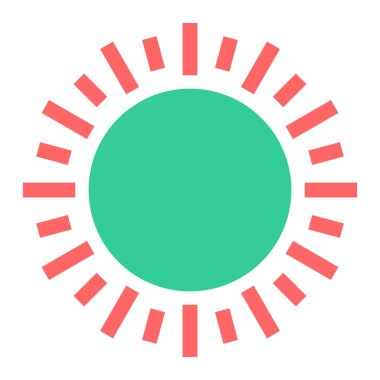 Güneş simgesi. Düz tasarım stili