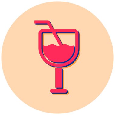 Kokteyl. Web simgesi basit illüstrasyon