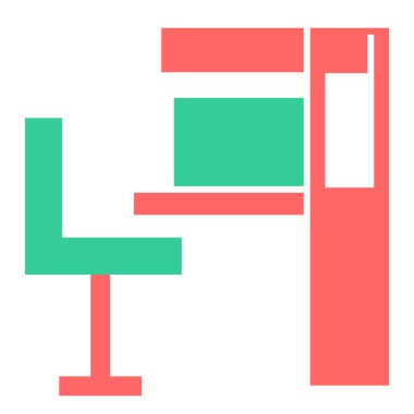 ofis sandalyesi ikon vektör illüstrasyonu