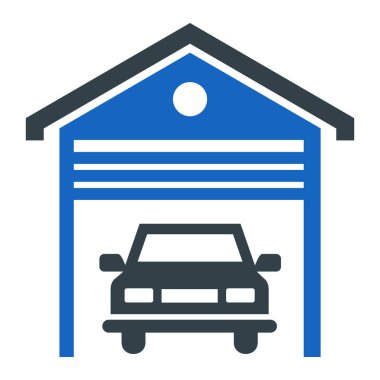 araba garajı ikonu vektör illüstrasyonu