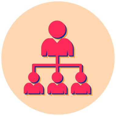 Business People düz simgesi, vektör illüstrasyonu