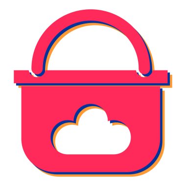 bulut depolama kilidi ikon vektör çizimi tasarımı