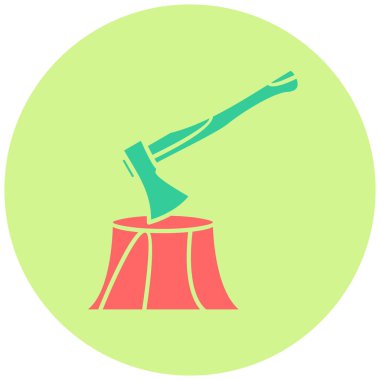 Modern ağaç kesen simgenin vektör illüstrasyonu 