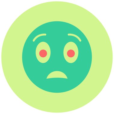 Kafası karışmış yüz ifadesi. Web simgesi