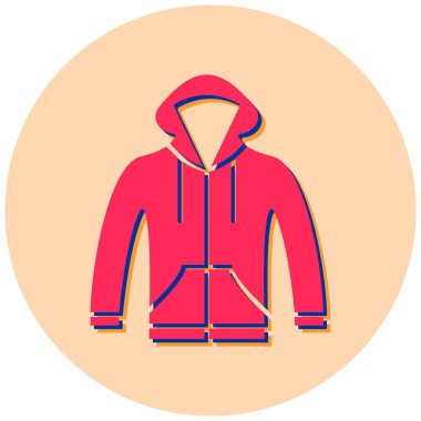 Kapüşonlu. Web simgesi basit illüstrasyon