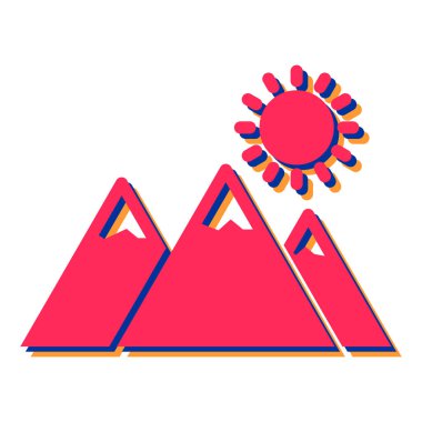 Dağlı güzel bir ikonun vektör çizimi