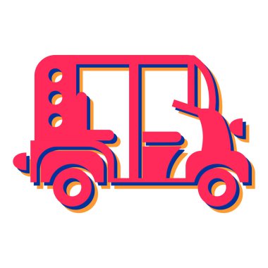 Çizgi film kamyonunun vektör çizimi