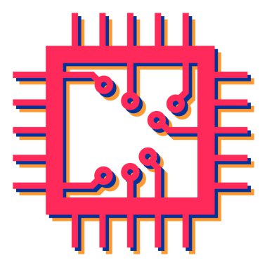 devre kartı simgesi, basit tasarım vektör çizimi