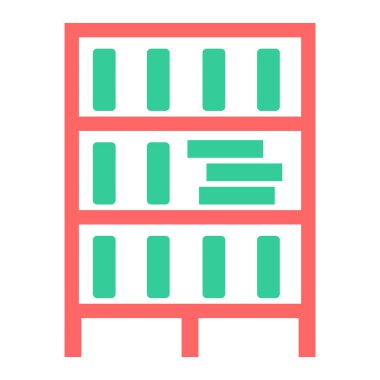 Kitaplık simgesinin vektör illüstrasyonu