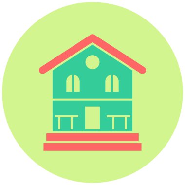 Pansiyon. Web simgesi basit illüstrasyon