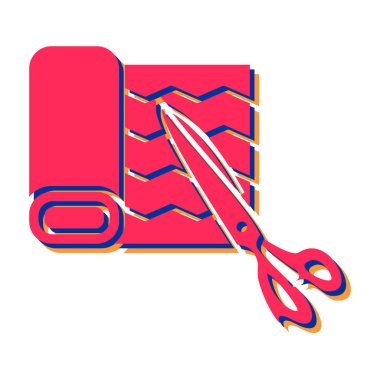 Makas ve keskin ikonun vektör çizimi. Ağ için makas ve okul borsası sembolü.