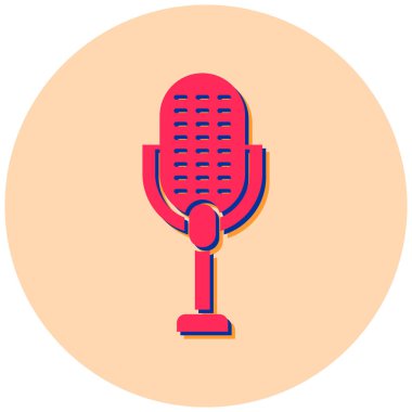 Mikrofon. Web simgesi basit illüstrasyon