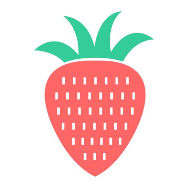 Çilekli. Web simgesi basit illüstrasyon