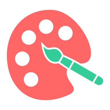 boya fırçası ikonu. Web için boya fırçası vektör simgelerinin düz çizimi