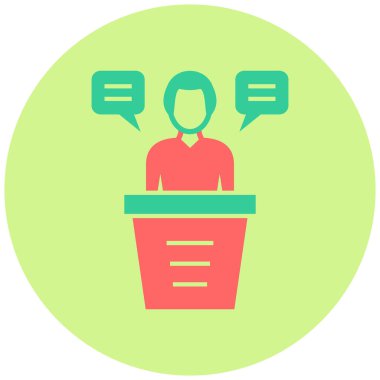 Konuşma yap. Web simgesi basit illüstrasyon