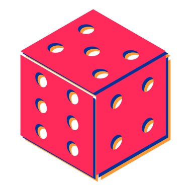 biniş zar simgesi, vektör illüstrasyonu basit tasarım 