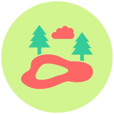 Orman. Web simgesi basit illüstrasyon