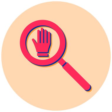 Büyüteç düz vektör simgesiyle el ele tutuşun