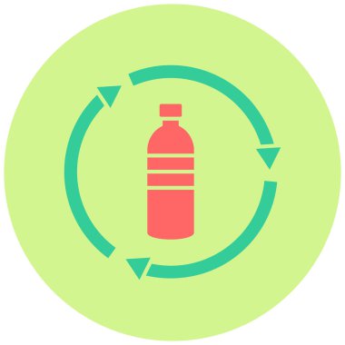 Şişe Geri Dönüşüm simgesinin vektör çizimi