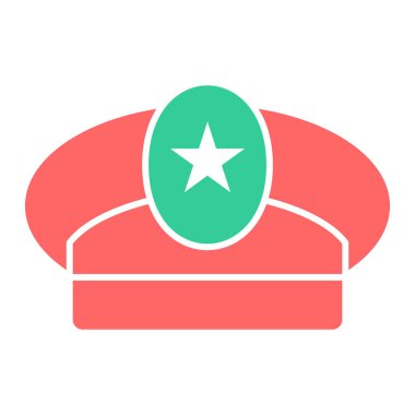 Askeri Şapka. Web simgesi basit illüstrasyon