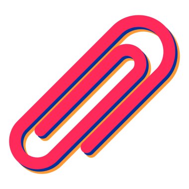 Tek izole edilmiş ofis klipsi ikonunun vektör illüstrasyonu