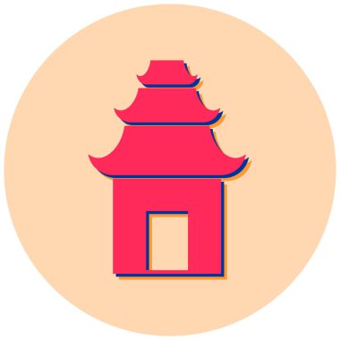 Basit pagoda simgesinin vektör çizimi