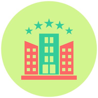 Beş Yıldızlı Otel 'in modern ikonunun vektör çizimi 