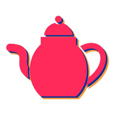 Çaydanlık ikonu. Web için çaydanlık vektör simgelerinin özet çizimi