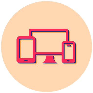 tablet, bilgisayar, telefon web simgesi basit illüstrasyon