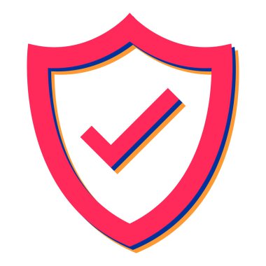 onay işareti simgesi ile kalkan. vektör çizim