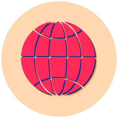 Küre. Web simgesi basit illüstrasyon