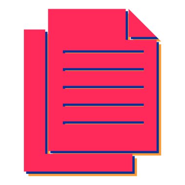 belge simgesi. Web için kağıt sayfa vektör simgelerinin düz çizimi