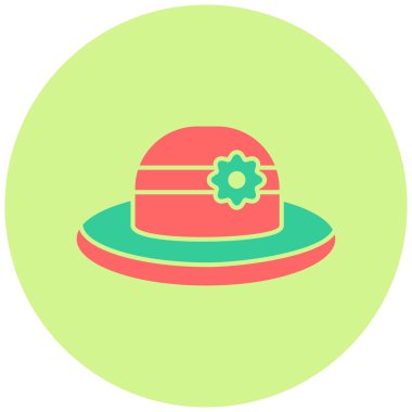 Güneş Şapkası. Web simgesi basit illüstrasyon