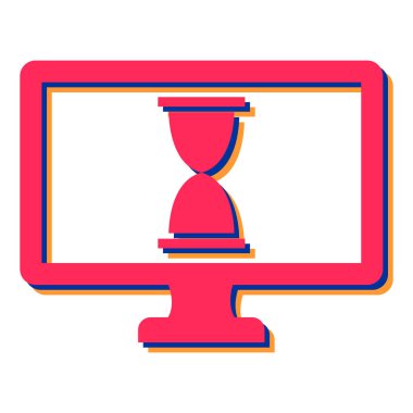 Saat ikonlu kum saati. vektör illüstrasyonu