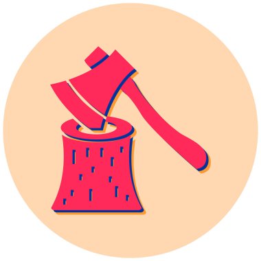 Bir baltanın düz tasarımının vektör çizimi