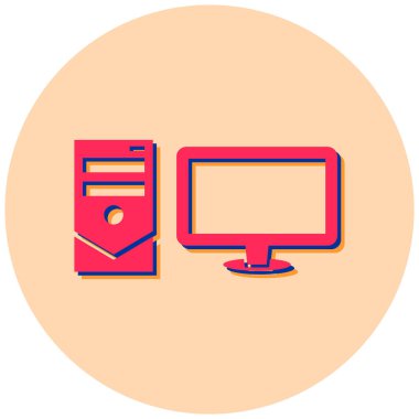 Bilgisayar. Web simgesi basit illüstrasyon