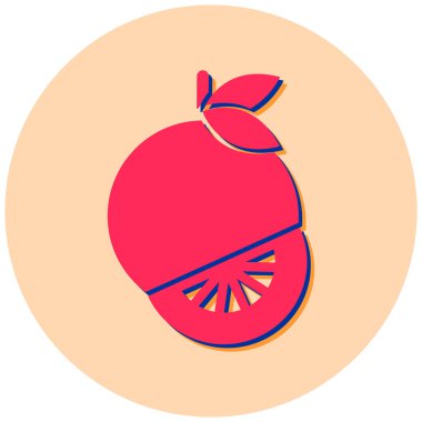 Elma. Web simgesi basit illüstrasyon