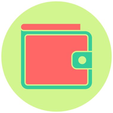 Cüzdan. Web simgesi basit illüstrasyon