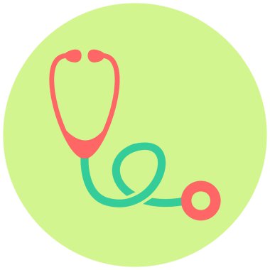 Steteskop. Web simgesi basit illüstrasyon